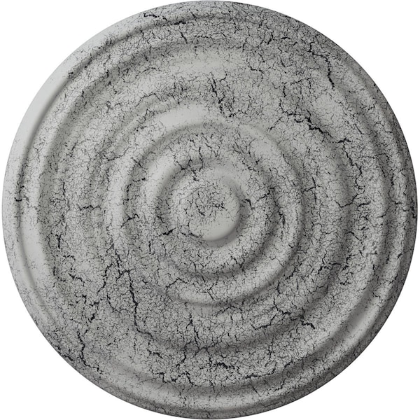 Ekena Millwork Carton Ceiling Medallion (For Canopies up to 3 3/4"), 17 3/4"OD x 1 3/8"P, Ultra Pure White Crackle CM18CAUWC - main